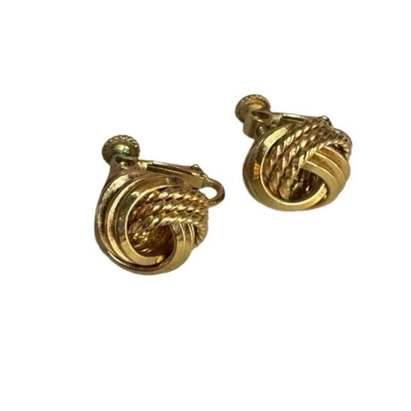 Vintage Napier Knot Screw Back Earrings - Picture 1 of 5